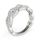 Diamond Studded Interlocking Waves Ring in 14k White Gold (5/8 cttw) - Forever in Harmony