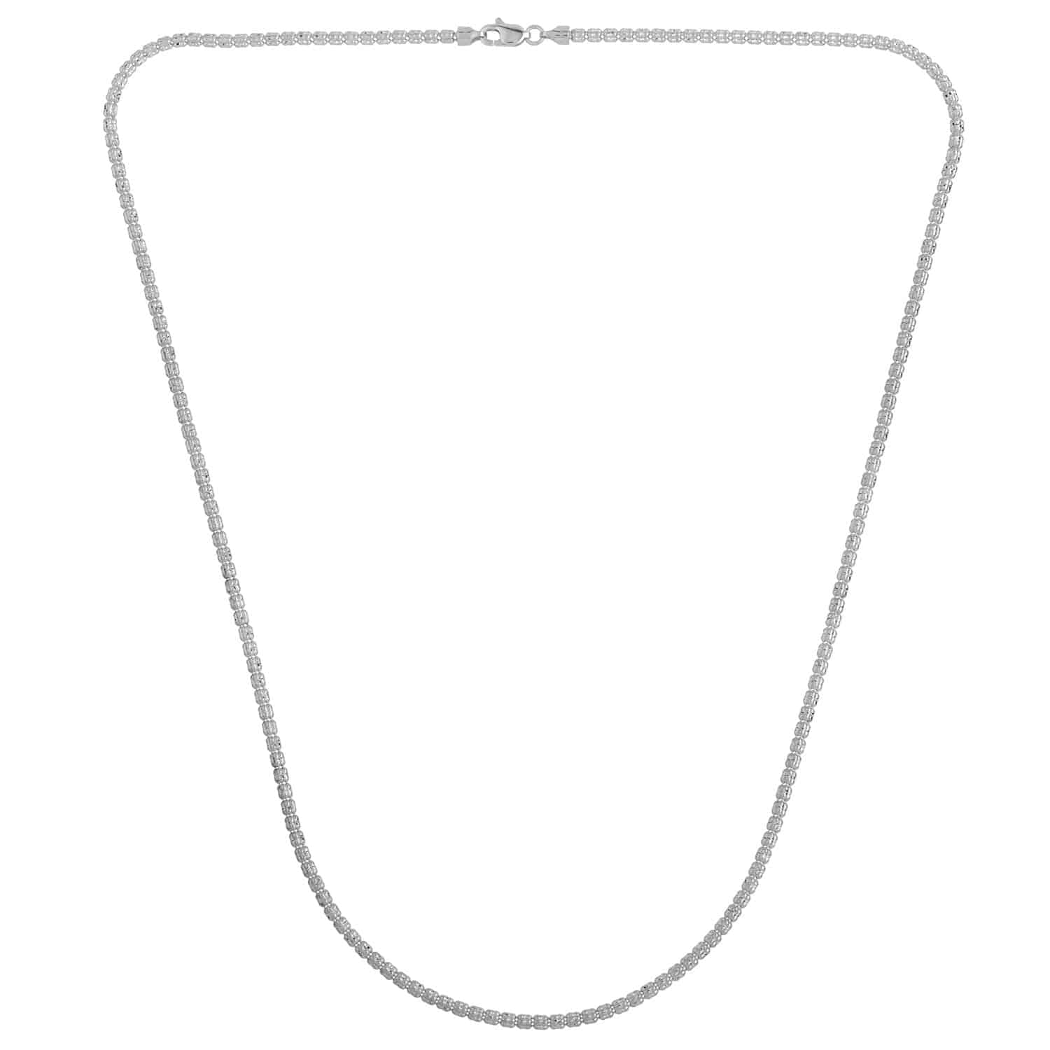 Ice Barrel Chain in 14k White Gold (2.7 mm) - Forever in Harmony