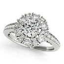 14k White Gold Antique Style Halo Round Diamond Engagement Ring (2 cttw) - Forever in Harmony