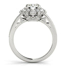 14k White Gold Antique Style Halo Round Diamond Engagement Ring (2 cttw) - Forever in Harmony