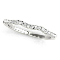 14k White Gold Wave Motif Diamond Wedding Band (1/5 cttw) - Forever in Harmony