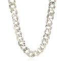 Rhodium Plated Sterling Silver Curb Style Chain (10.20 mm) - Forever in Harmony