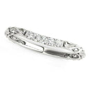 14k White Gold Antique Style Curved Diamond Wedding Band (1/10 cttw) - Forever in Harmony