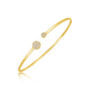 14k Yellow Gold High Polish Diamond Cluster Bangle (2.00 mm) - Forever in Harmony