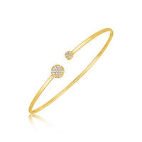 14k Yellow Gold High Polish Diamond Cluster Bangle (2.00 mm) - Forever in Harmony