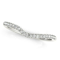 14k White Gold Curved Pave Diamond Wedding Ring (1/4 cttw) - Forever in Harmony