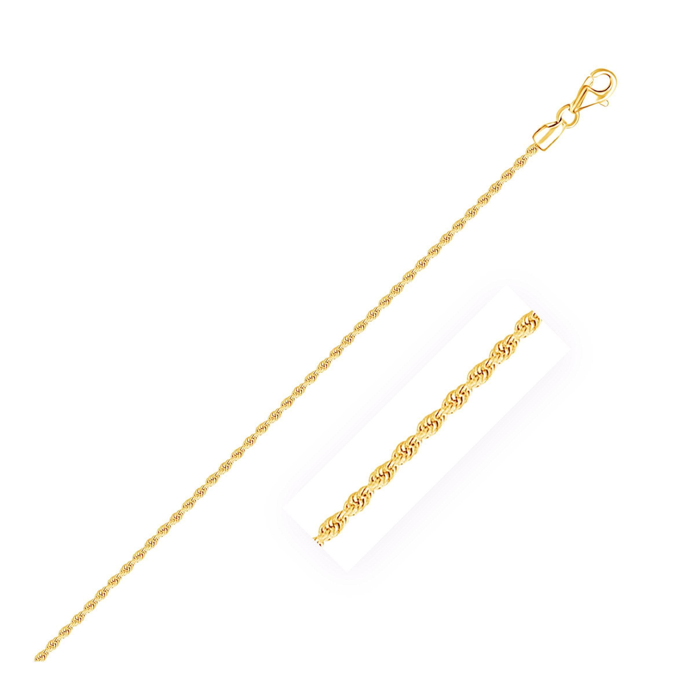 10k Yellow Gold Solid Diamond Cut Rope Bracelet (1.80 mm) |