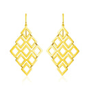 14k Yellow Gold Earrings with Polished Open Diamond Motifs - Forever in Harmony