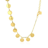 Choker Necklace with Polished Discs in 14k Yellow Gold - Forever in Harmony