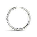 14k White Gold Two Row Pave Set Diamond Hoop Earrings (7 cttw) - Forever in Harmony