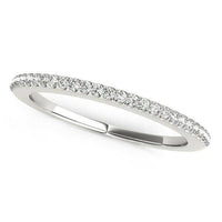 14k White Gold Pave Scallop Setting Diamond Wedding Band (1/8 cttw) - Forever in Harmony