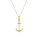 14k Yellow Gold Cable Chain with Anchor Pendant - Forever in Harmony