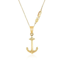 14k Yellow Gold Cable Chain with Anchor Pendant - Forever in Harmony