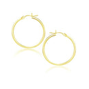 10k Yellow Gold Polished Hoop Earrings (2x25mm) - Forever in Harmony