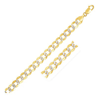 14k Two Tone Gold Pave Curb Chain (8.30 mm) - Forever in Harmony