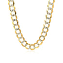 14k Two Tone Gold Pave Curb Chain (8.30 mm) - Forever in Harmony