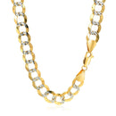 14k Two Tone Gold Pave Curb Chain (8.30 mm) - Forever in Harmony