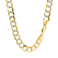 14k Two Tone Gold Pave Curb Chain (8.30 mm) - Forever in Harmony