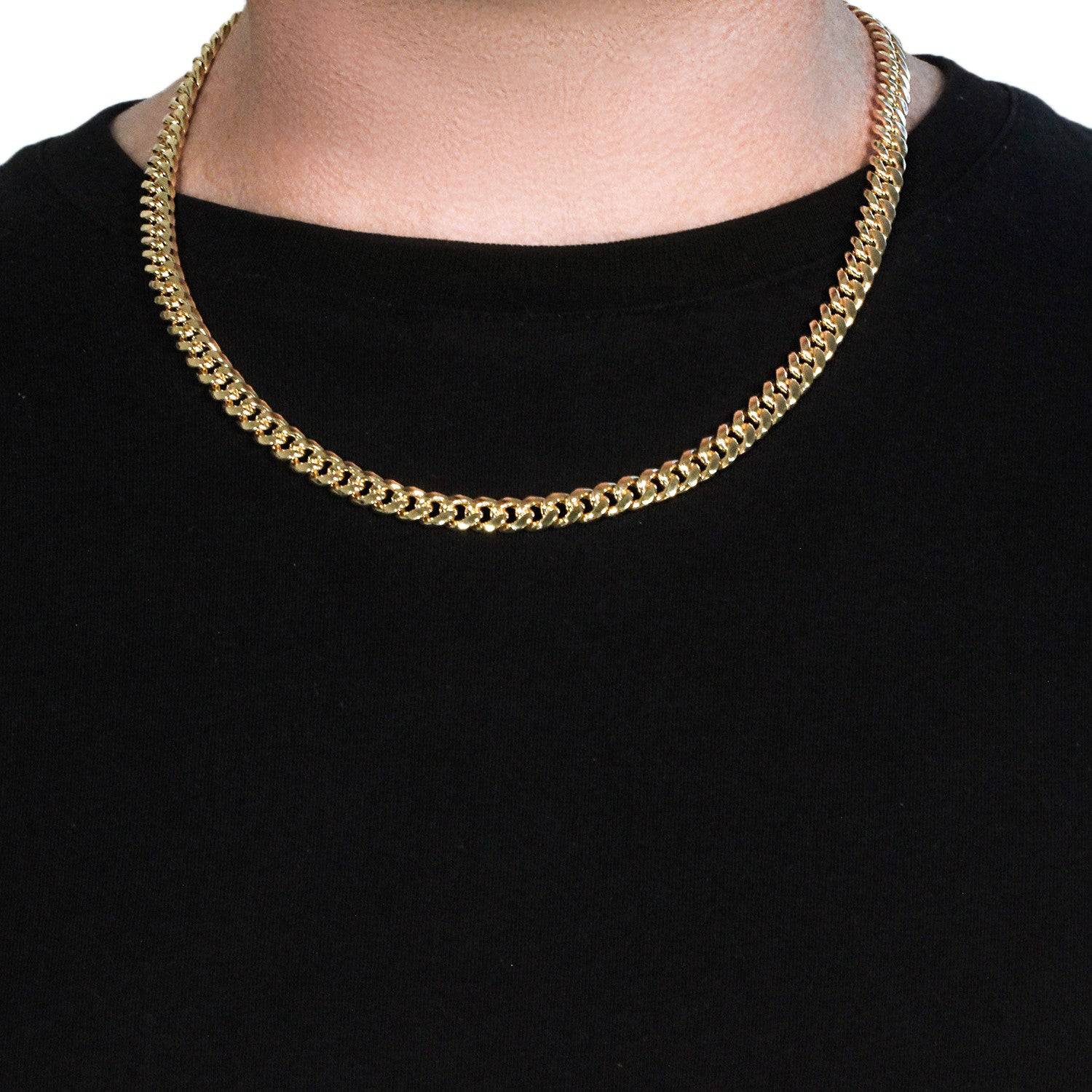 14k Yellow Gold Semi Solid Miami Cuban Chain (7.20 mm) | - Forever in Harmony