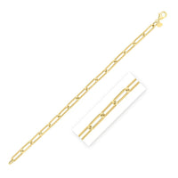 14k Yellow Gold Long Domed Paperclip Chain Bracelet (4.80 mm) - Forever in Harmony