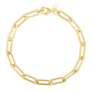 14k Yellow Gold Long Domed Paperclip Chain Bracelet (4.80 mm) - Forever in Harmony