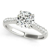 14k White Gold Round Cut Diamond Engagement Ring  (1 5/8 cttw) - Forever in Harmony