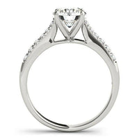 14k White Gold Round Cut Diamond Engagement Ring  (1 5/8 cttw) - Forever in Harmony