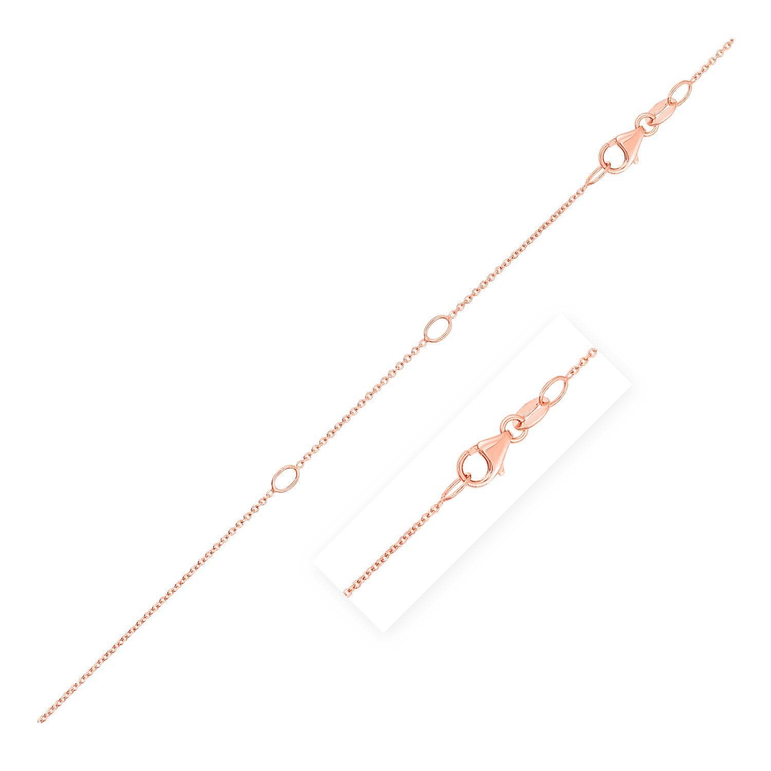 Double Extendable Cable Chain in 14k Rose Gold (0.97 mm) - Forever in Harmony