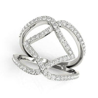 14k White Gold Entwined Design Diamond Dual Band Ring (3/4 cttw) - Forever in Harmony