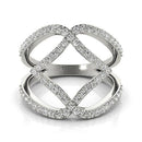 14k White Gold Entwined Design Diamond Dual Band Ring (3/4 cttw) - Forever in Harmony