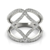 14k White Gold Entwined Design Diamond Dual Band Ring (3/4 cttw) - Forever in Harmony