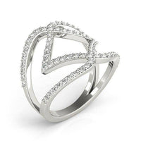 14k White Gold Entwined Design Diamond Dual Band Ring (3/4 cttw) - Forever in Harmony