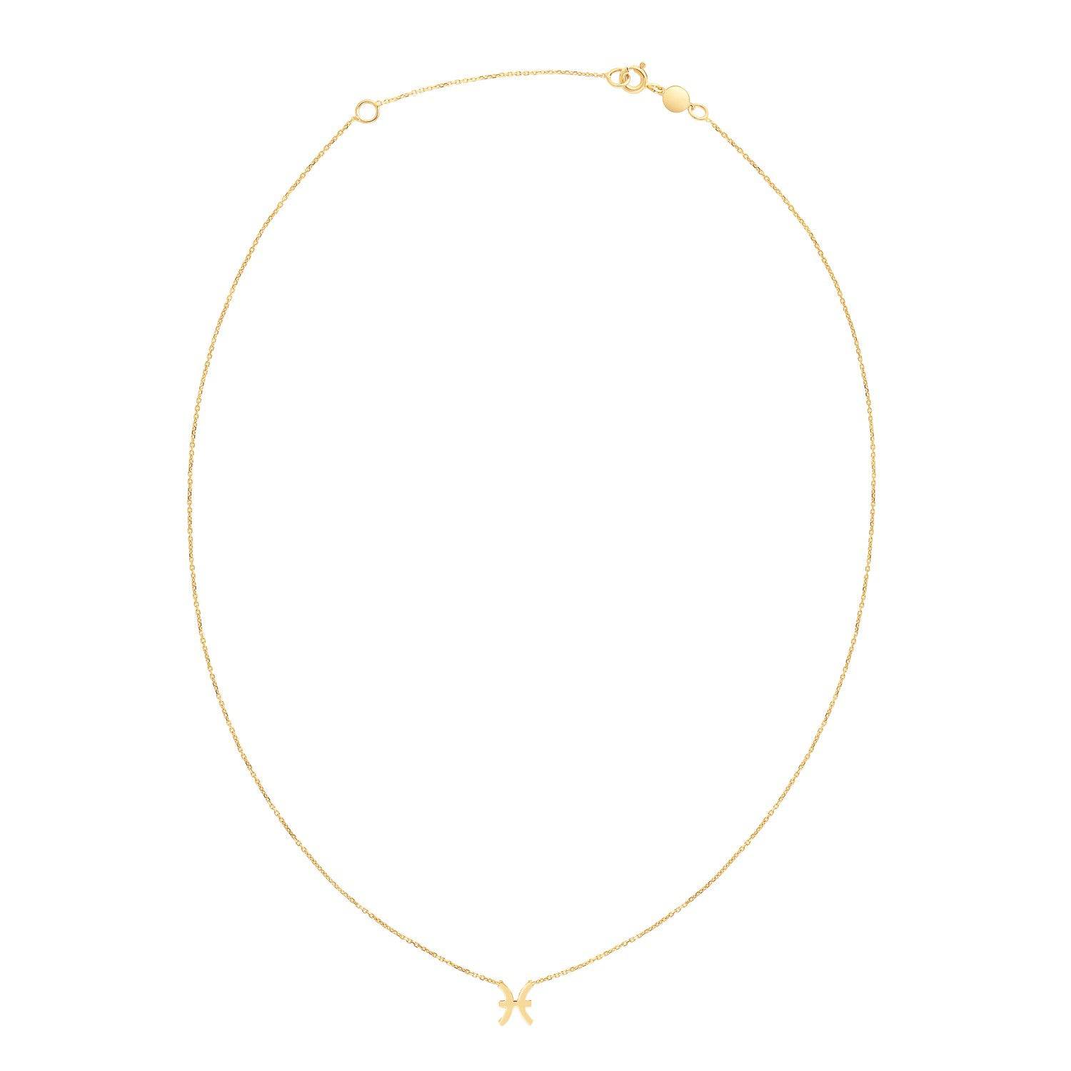 14K Yellow Gold Pisces Necklace - Forever in Harmony