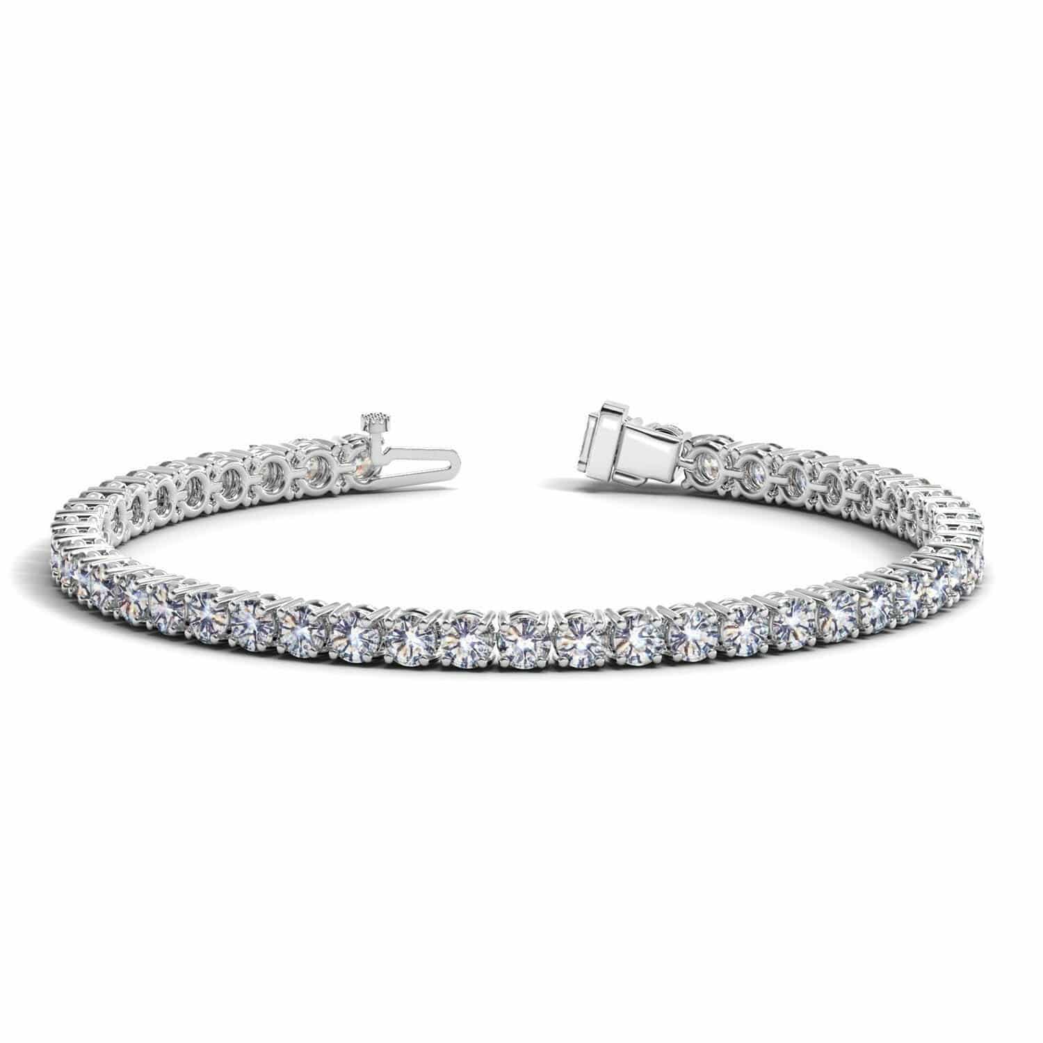 Lab Grown Round Diamond Tennis Bracelet in 14k White Gold (10 cctw F/G  VS2/SI1) - Forever in Harmony