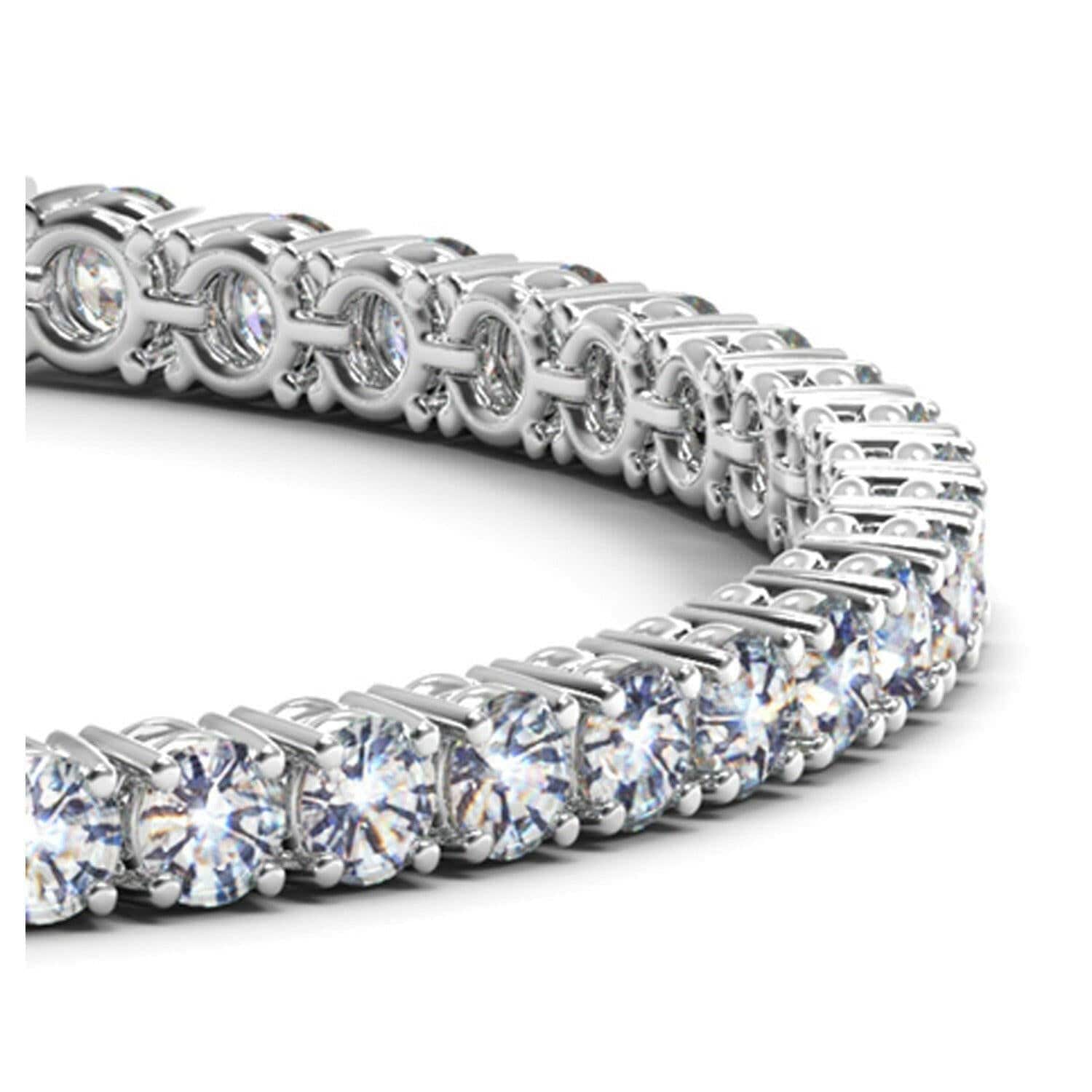 Lab Grown Round Diamond Tennis Bracelet in 14k White Gold (10 cctw F/G  VS2/SI1) - Forever in Harmony