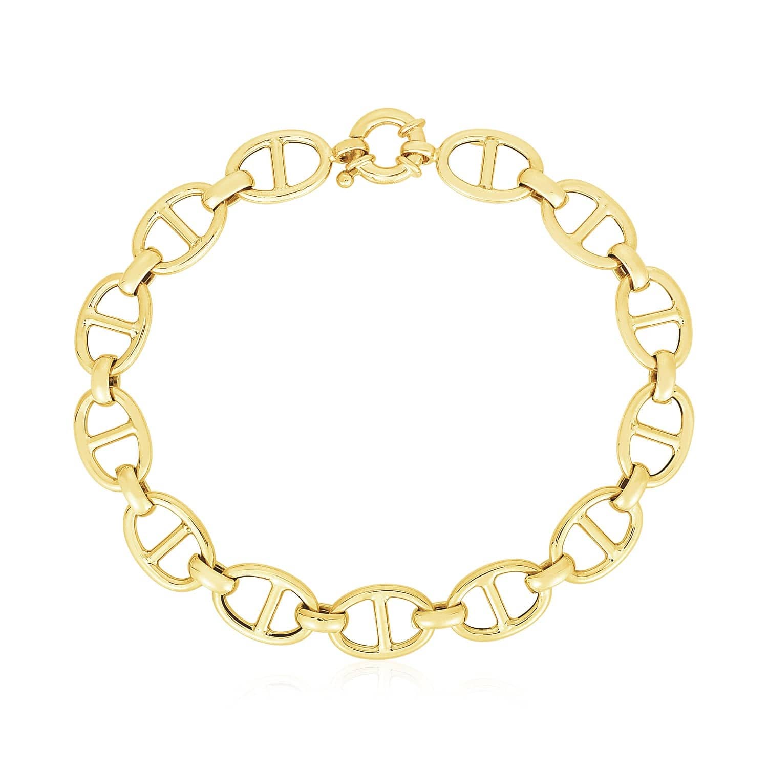 14k Yellow Gold High Polish Mariner Link Bracelet  (8.80 mm) |