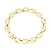 14k Yellow Gold High Polish Mariner Link Bracelet  (8.80 mm) | - Forever in Harmony