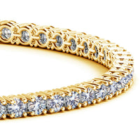 Lab Grown Round Diamond Tennis Bracelet in 14k Yellow Gold (7 cctw F/G  VS2/SI1) - Forever in Harmony