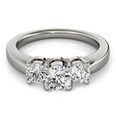 14k White Gold Timeless 3 Stone Round Diamond Engagement Ring (1 cttw) - Forever in Harmony