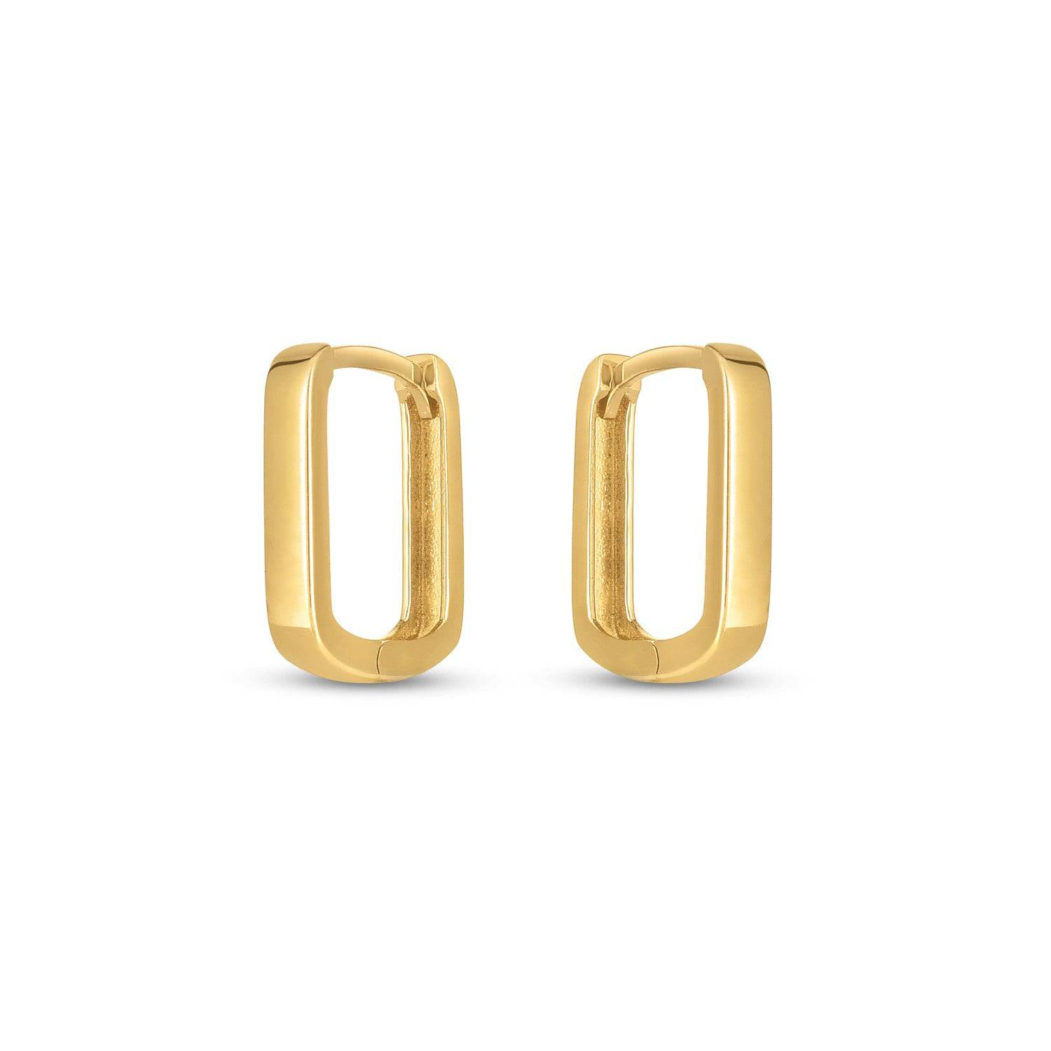 14k Yellow Gold Small Square Huggie Hoops - Forever in Harmony