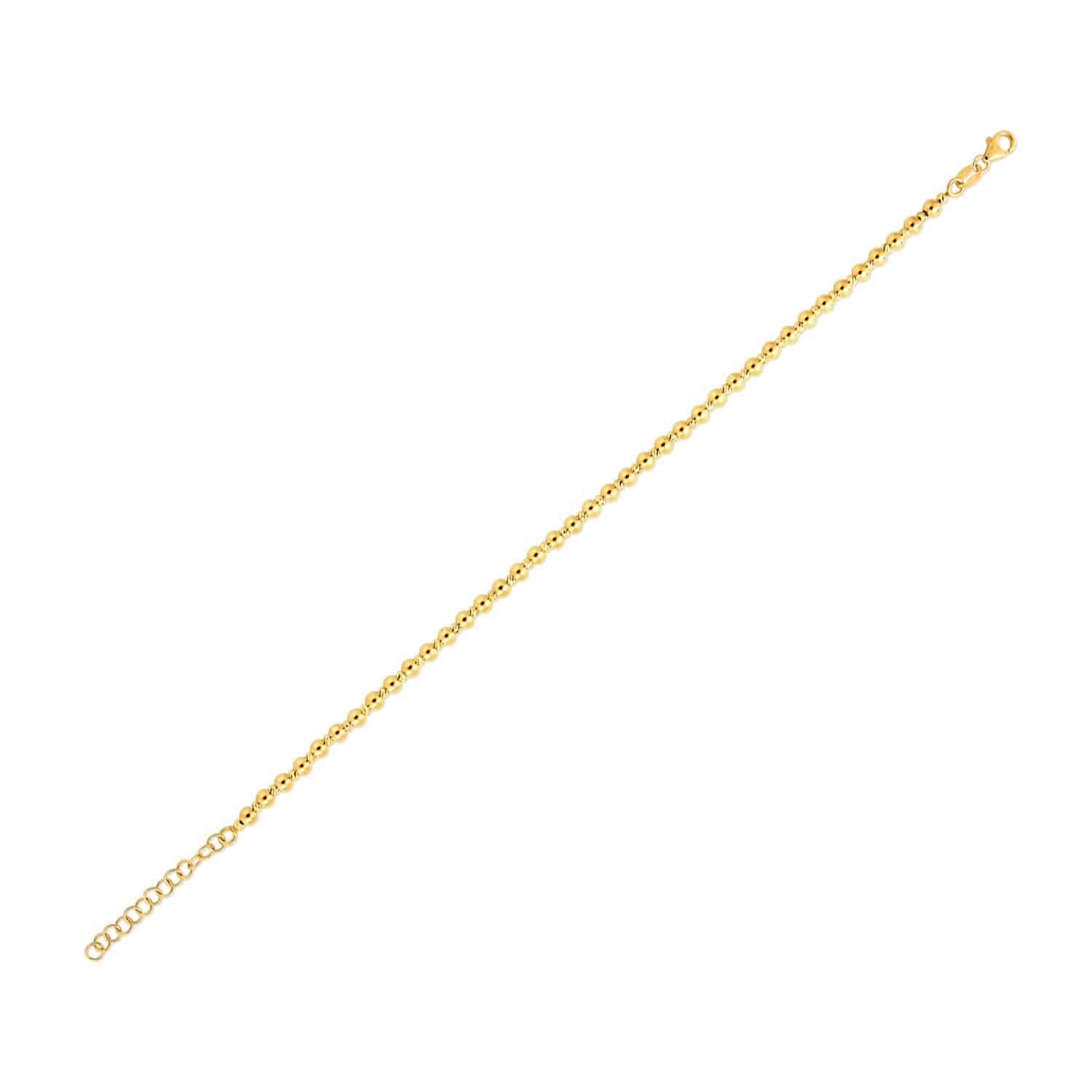 14k Yellow Gold Spaced Bead Bracelet  (3.00 mm) |