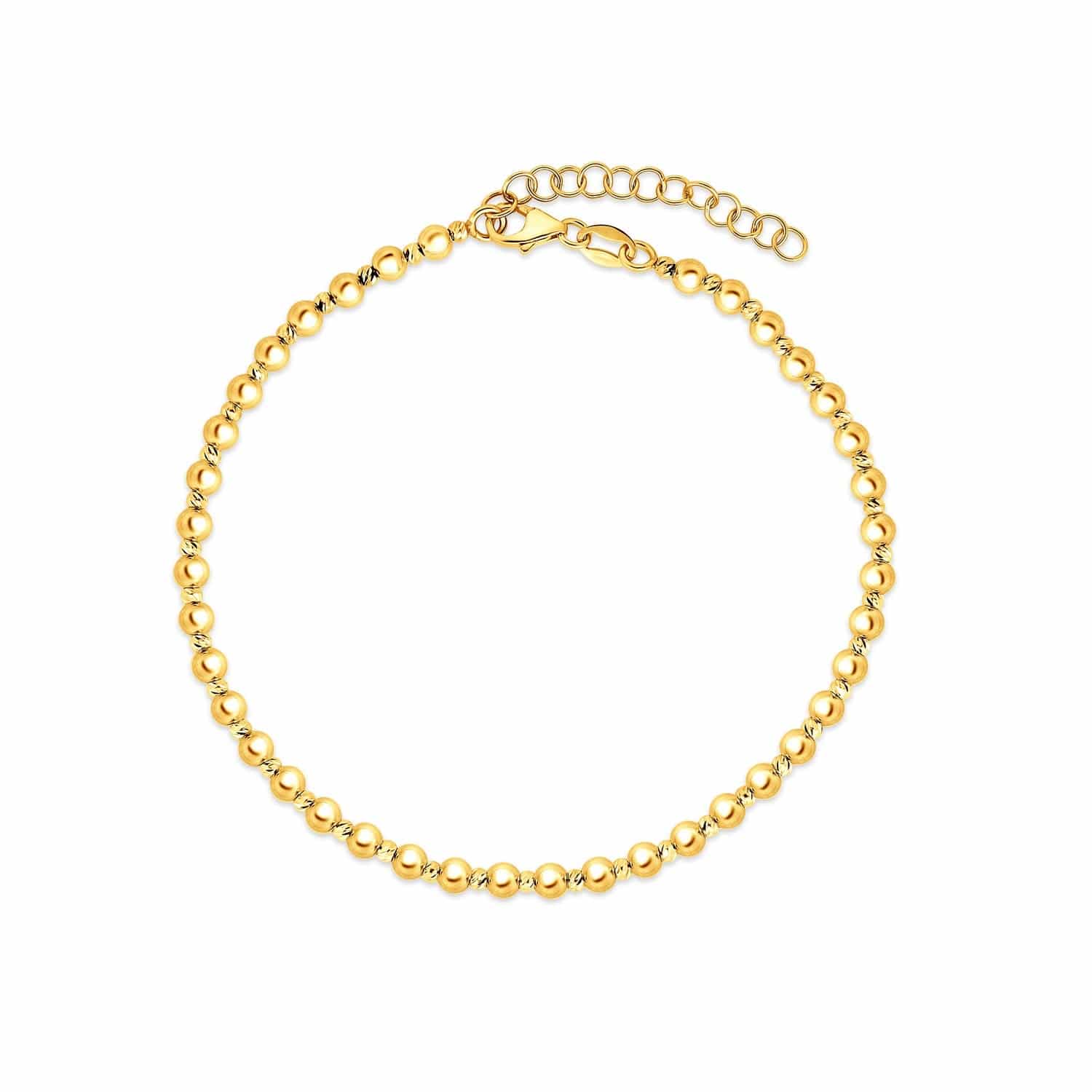 14k Yellow Gold Spaced Bead Bracelet  (3.00 mm) |