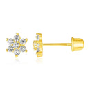 14k Yellow Gold Flower Childrens Earrings(5mm)