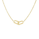 14k Yellow Gold Necklace with Interlocking Petite Rectangles | - Forever in Harmony