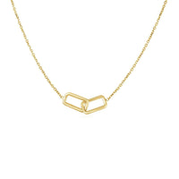 14k Yellow Gold Necklace with Interlocking Petite Rectangles | - Forever in Harmony