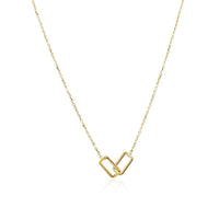 14k Yellow Gold Necklace with Interlocking Petite Rectangles | - Forever in Harmony