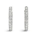 14k White Gold Two Sided Prong Set Diamond Hoop Earrings (3 1/2 cttw) - Forever in Harmony