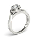 14k White Gold Split Band Round Bypass Diamond Engagement Ring (1 1/8 cttw) - Forever in Harmony