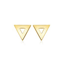 14k Yellow Gold Polished Open Triangle Post Earrings - Forever in Harmony