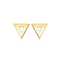 14k Yellow Gold Polished Open Triangle Post Earrings - Forever in Harmony